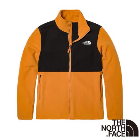 【美國 The North Face】男新款 拼接保暖立領抓絨外套.夾克/機能性運動衫/4NA3-6R2 黃黑✿30E010